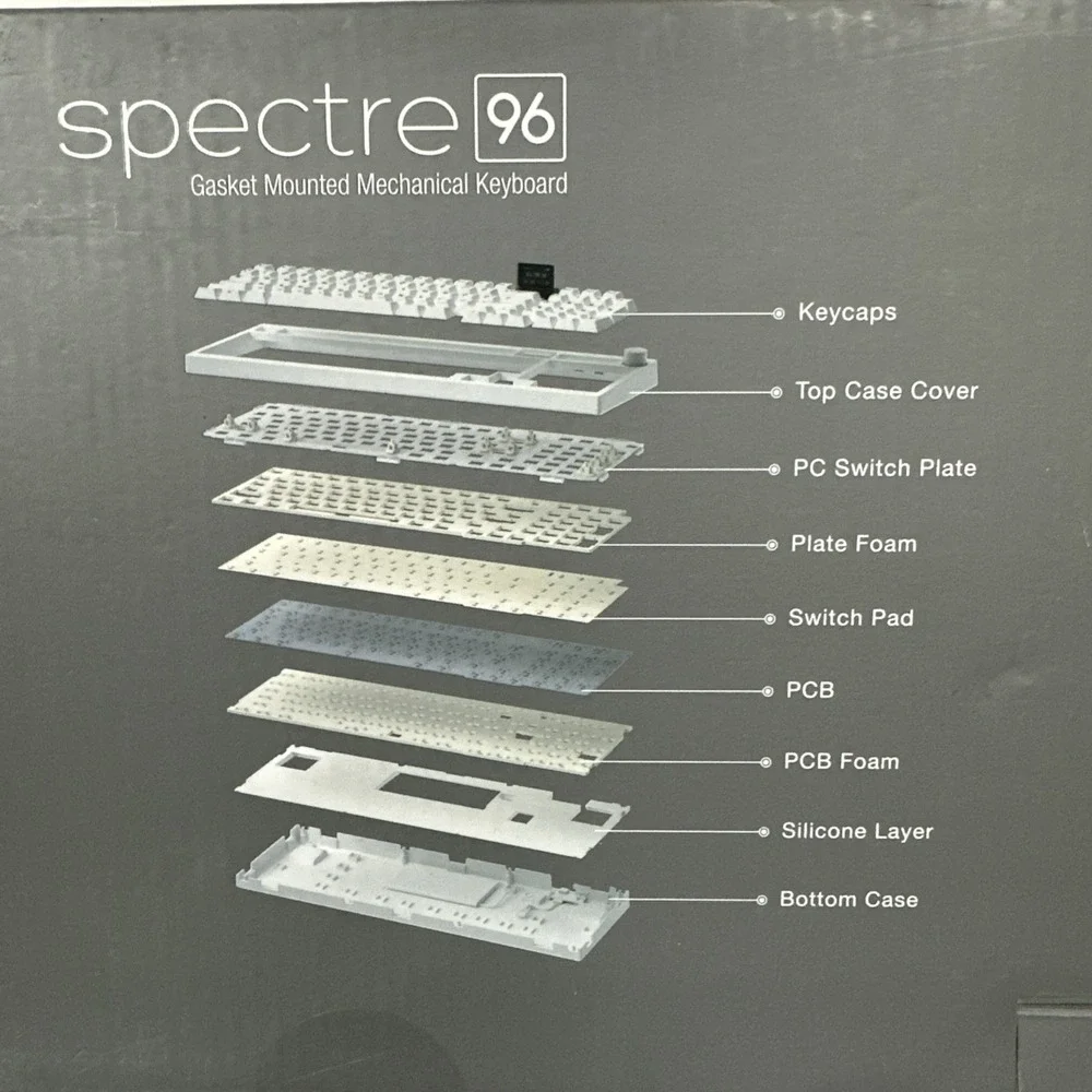 Tecware Spectre 96 RGB White Mechanical‎ Keyboard Customizable LCD Screen